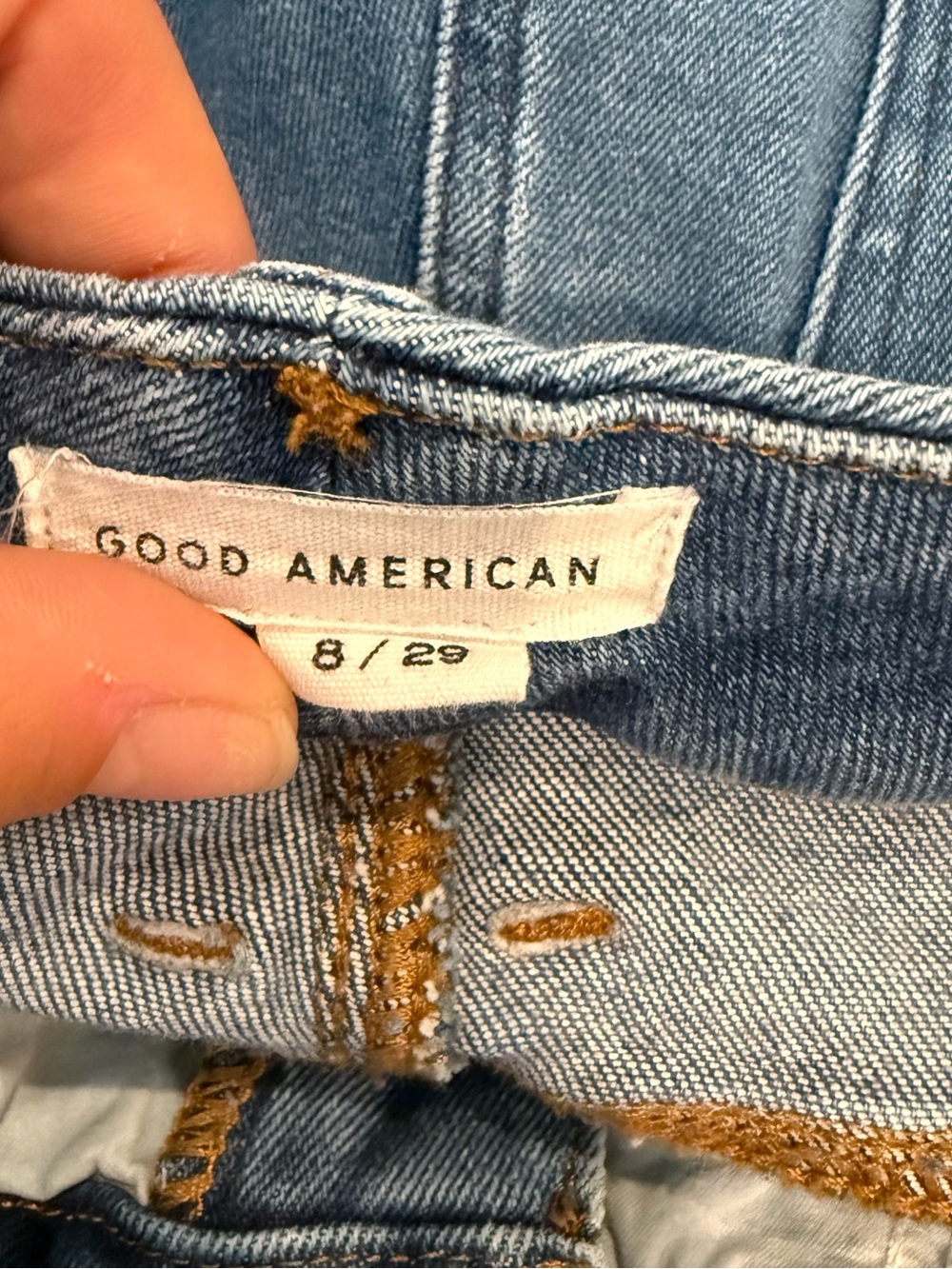 Good American 8/29 Classic Mid-Blue Distressed Women’s Jeans - Picture 4 of 7